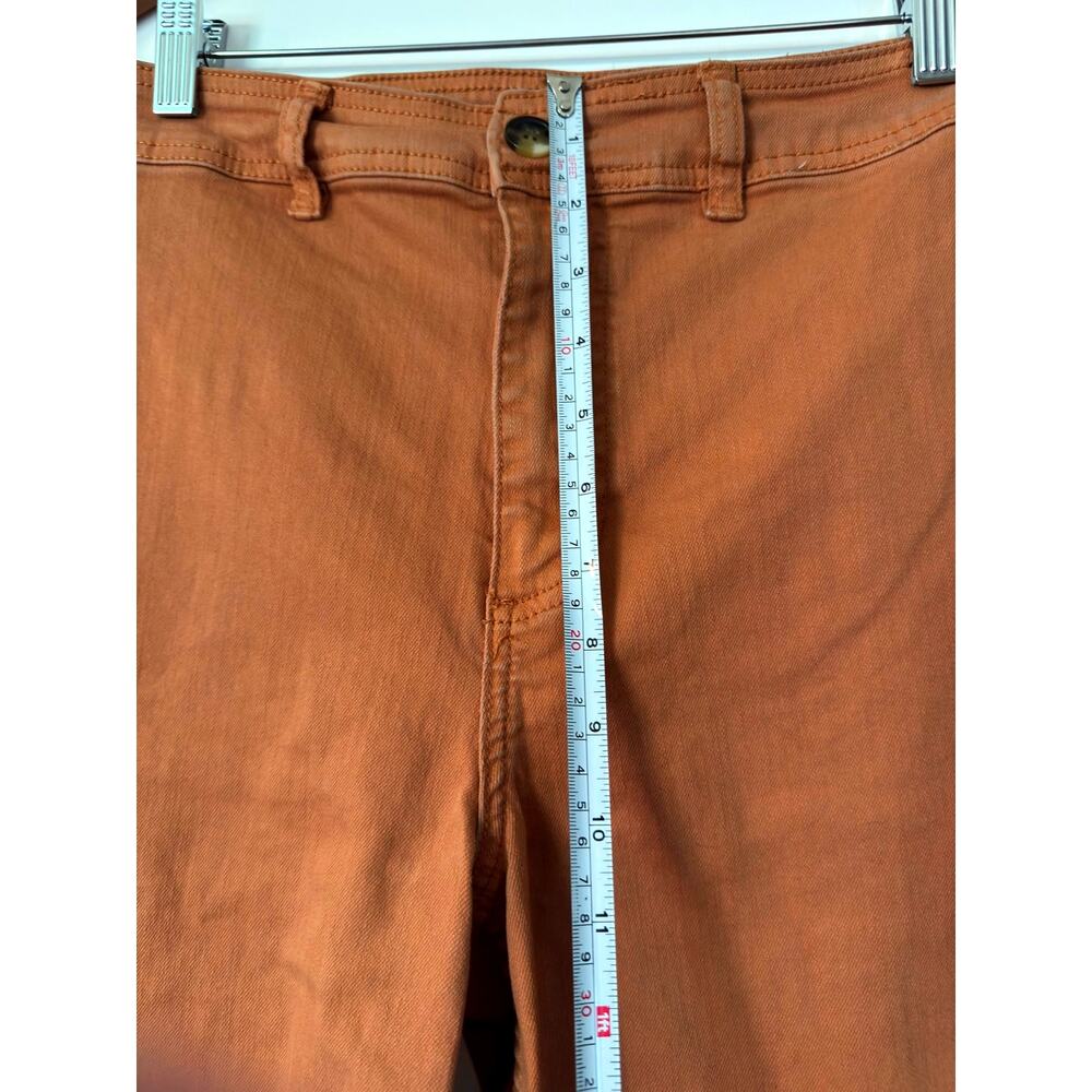 Billabong Free Fall High Rise Wide Leg Pants Toffee Rust Orange Frayed Hem - Picture 5 of 7